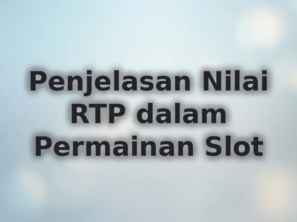 Penjelasan Nilai RTP dalam Permainan Slot